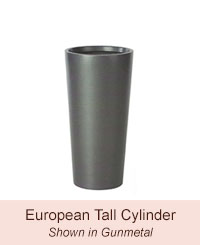 european tall cylinder container
